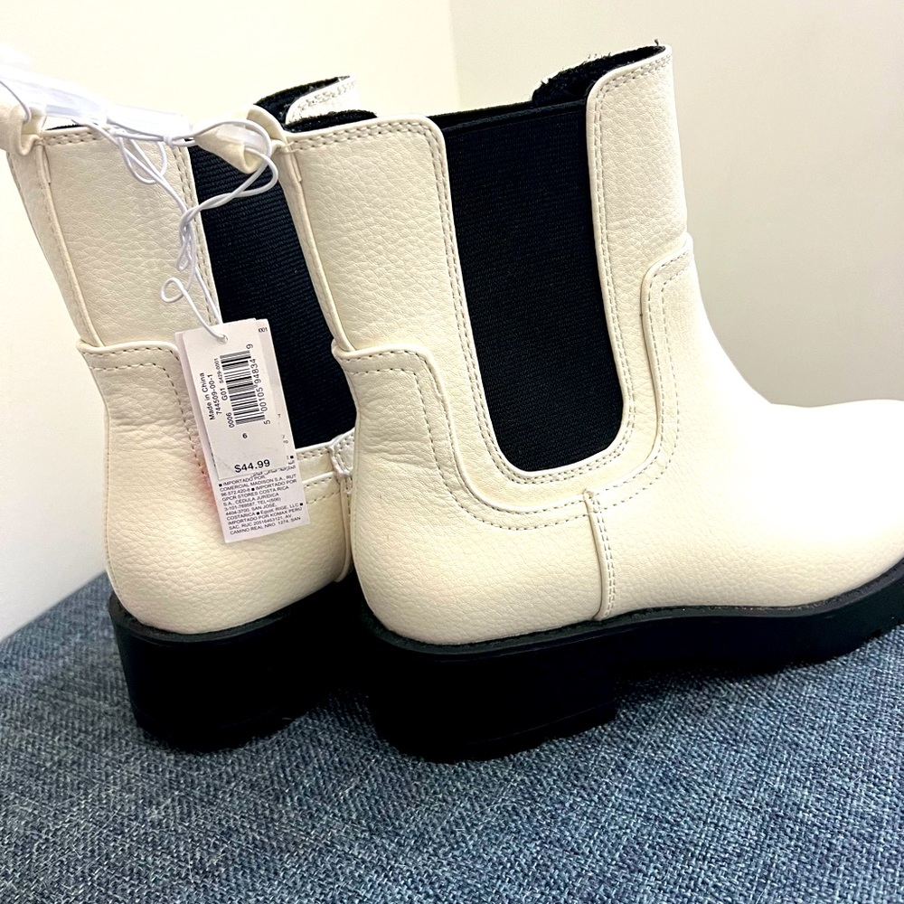 White chunky combat boots